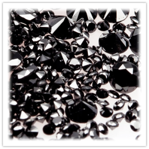 Diamantes negros talla Brillante de +/- 0.01 quilate (+/-1,30 milímetros) AAA+